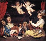 HONTHORST, Gerrit van Concert on a Balcony sg oil painting artist